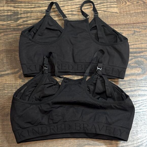 Kindred Bravely Hands Free Pumping Nursing Sports Bra XXL Black Set of 2 - Picture 4 of 6